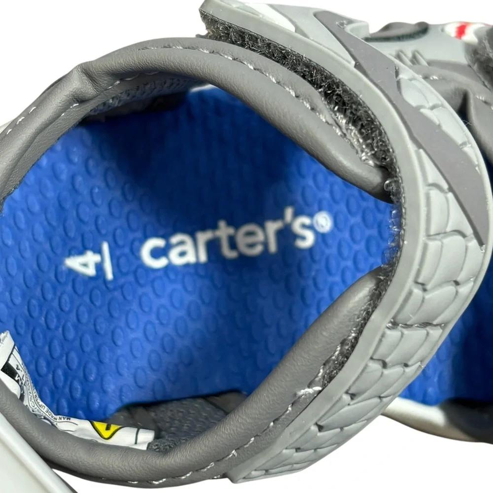Carter's Toddler Tanis‎ Gray Shark Light Up Sandal - 4M NEW